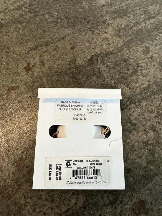 kate spade Rose Gold Pavé Hoop Earrings NWT - Picture 3 of 4